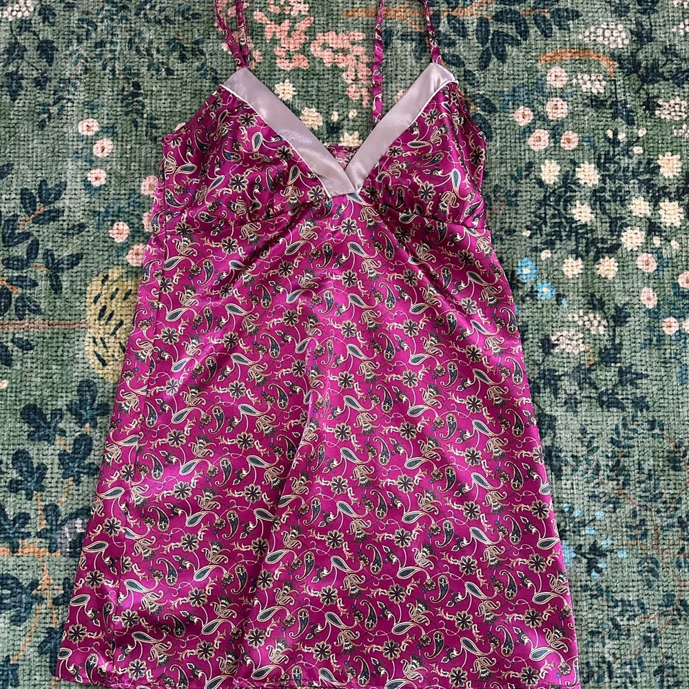 Jones New York Purple Paisley Slip Dress